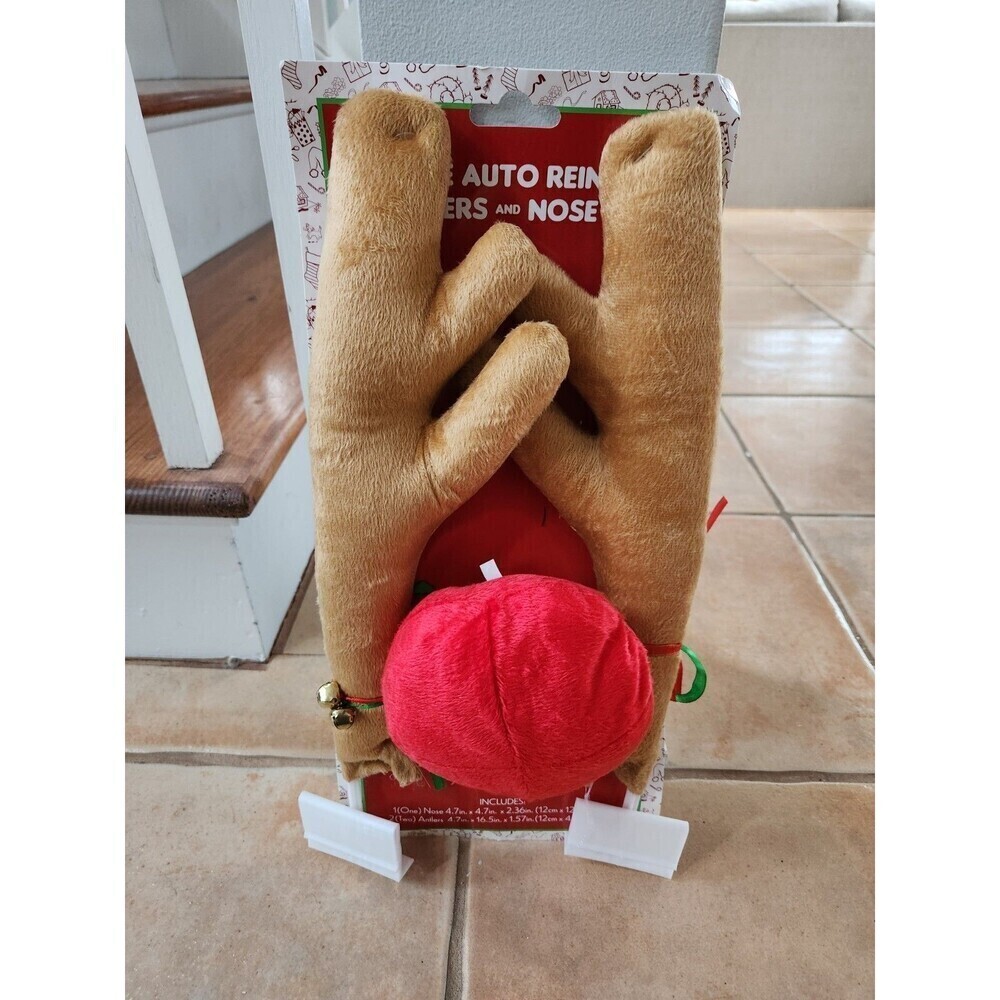 Car auto Rudolph Reindeer Antlers And Nose Costume car decoration set 3 Piece.